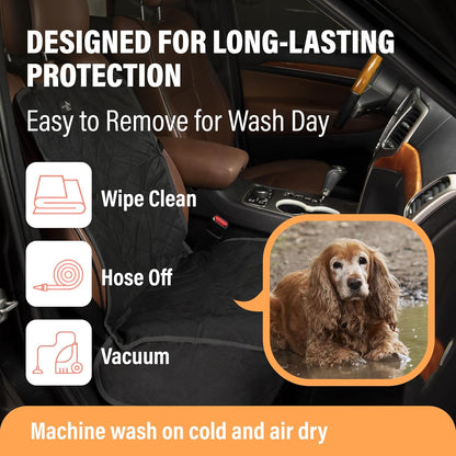 Front Dog Car Seat Cover for SUV, Trucks, Sedans. Waterproof Car Seat Covers for Dogs Front Seats Only. Car Seat Protector for Dogs - Orange